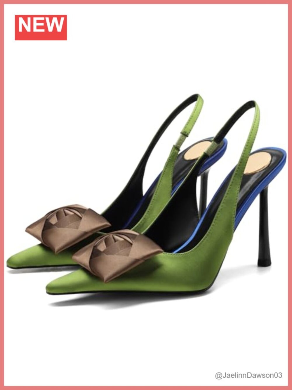 Satin Square Rose Pointed Toe Stiletto Heels Pumps